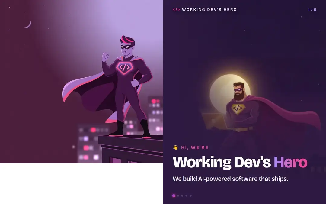 Before and after: the Grok Imagine draft (left) vs. the final cover slide built from real brand assets (right)
